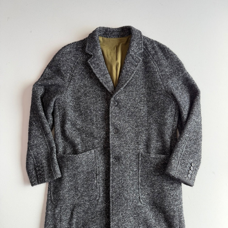Todd Snyder (L) Wool/Alpaca/Mohair Boucle Tweed Balmacaan Coat