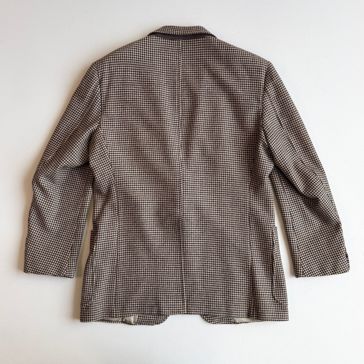 VNTG Polo Ralph Lauren (42R) Wool Houndstooth Brown/Cream Sport Coat