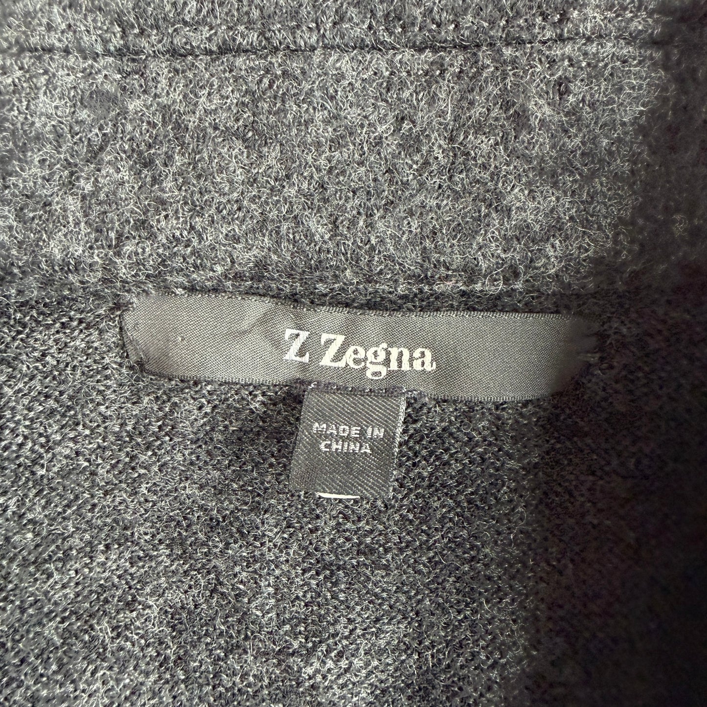 Z Zegna (M) 100% Wool Double Breast Gray Sweater Jacket
