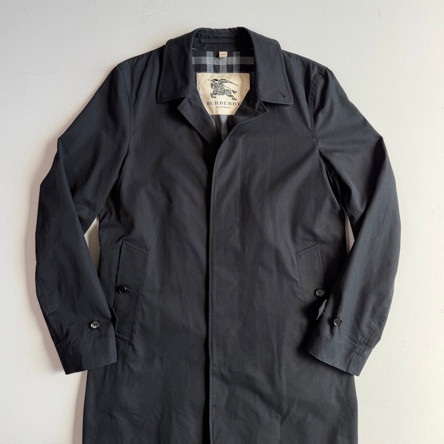 Burberry (48IT / M) Black 100% Cotton Gabardine Twill Car Coat