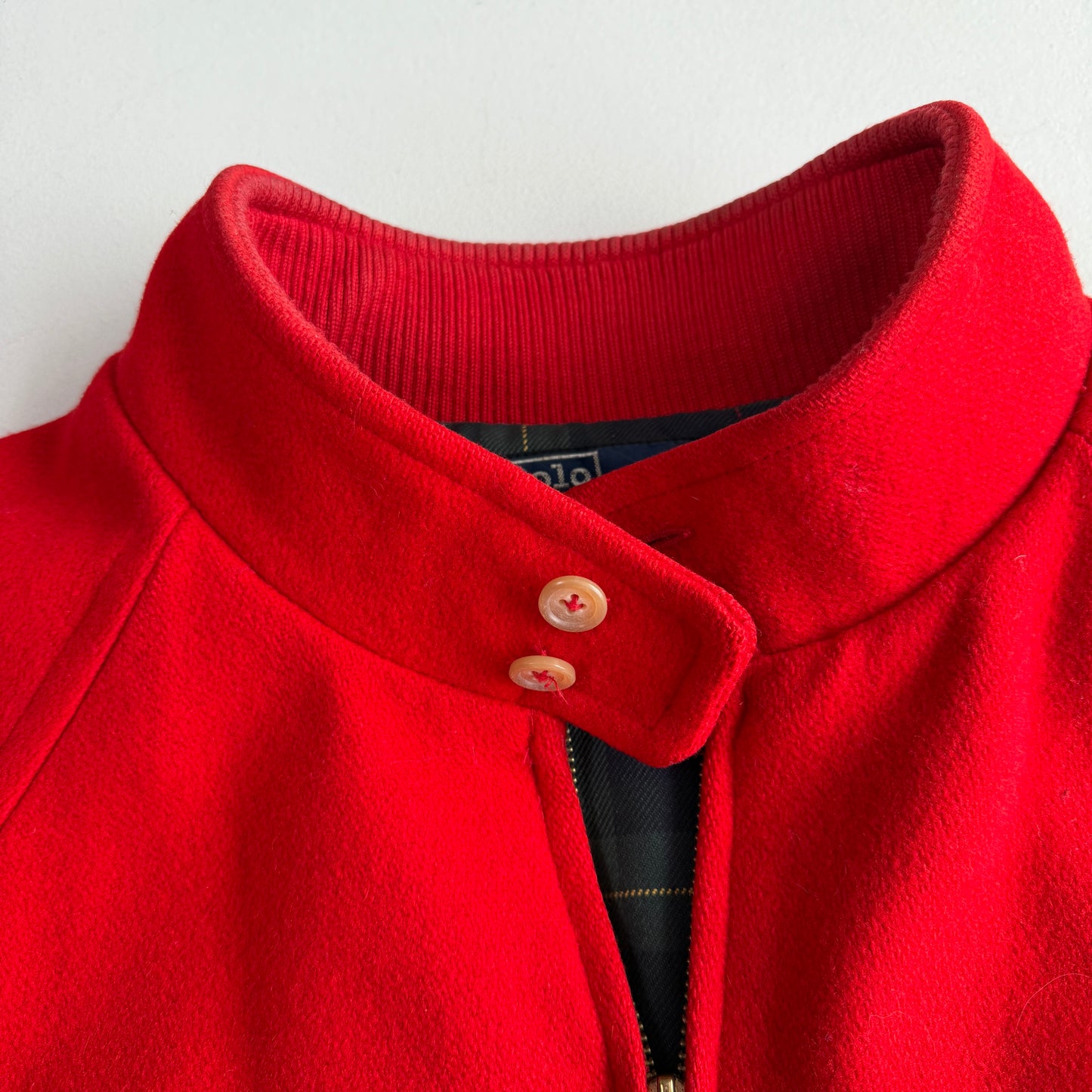 VNTG Polo Ralph Lauren (XL) Fire Engine Red Wool Raglan Sleeve Jacket