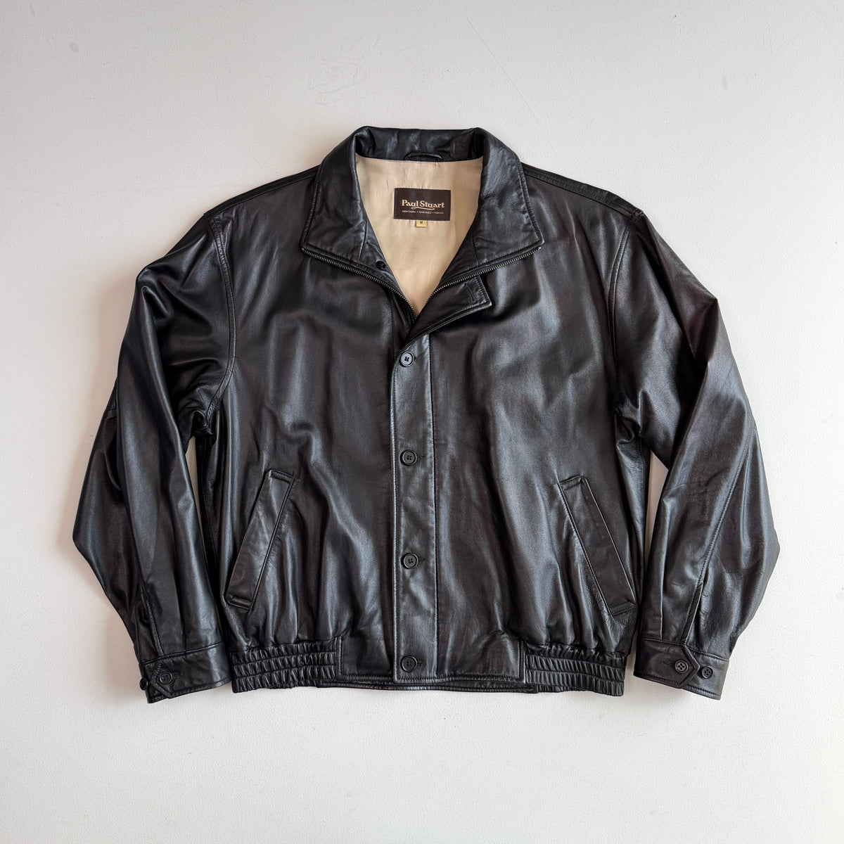 Paul Stuart (M) Glove Soft Off-Black Leather Jacket