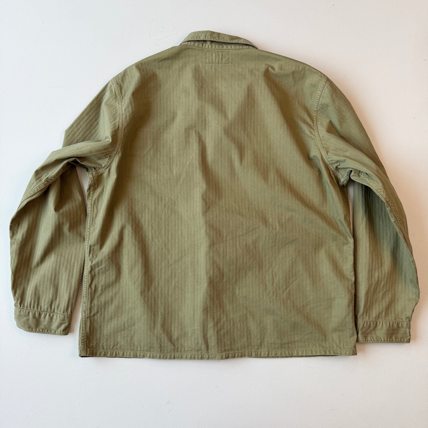RRL Ralph Lauren (2XL) Olive Military Herringbone Twill Over Shirt