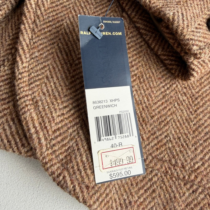 NWT Polo Ralph Lauren (40R) 100% Wool Tweed Unstructured Sports Coat