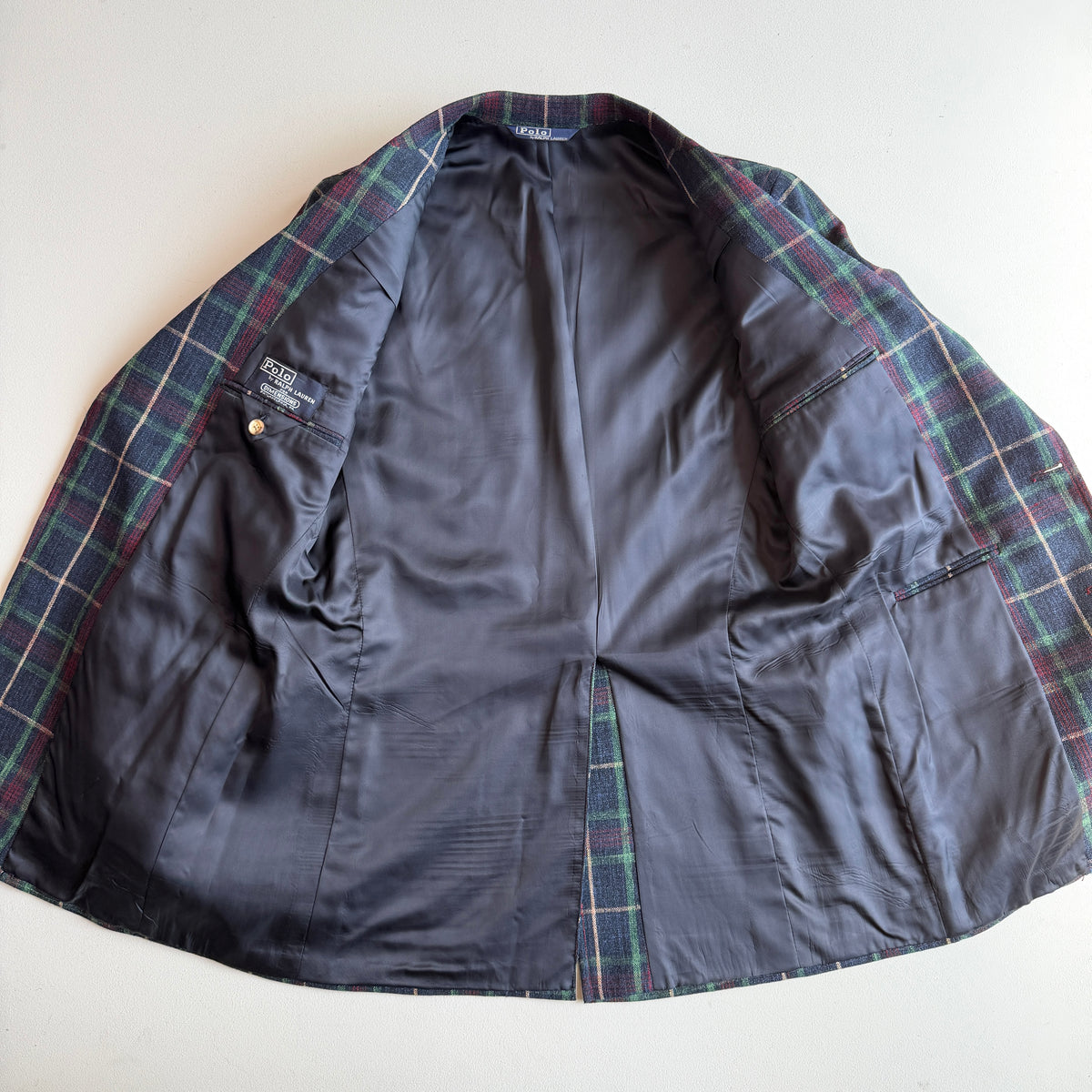 VNTG Polo Ralph Lauren (41L) Wool/Linen Full-Canvas Tartan Plaid Sport Coat