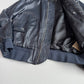 Burberry Brit (48 IT / M) Metallic Blue Leather Bomber Jacket