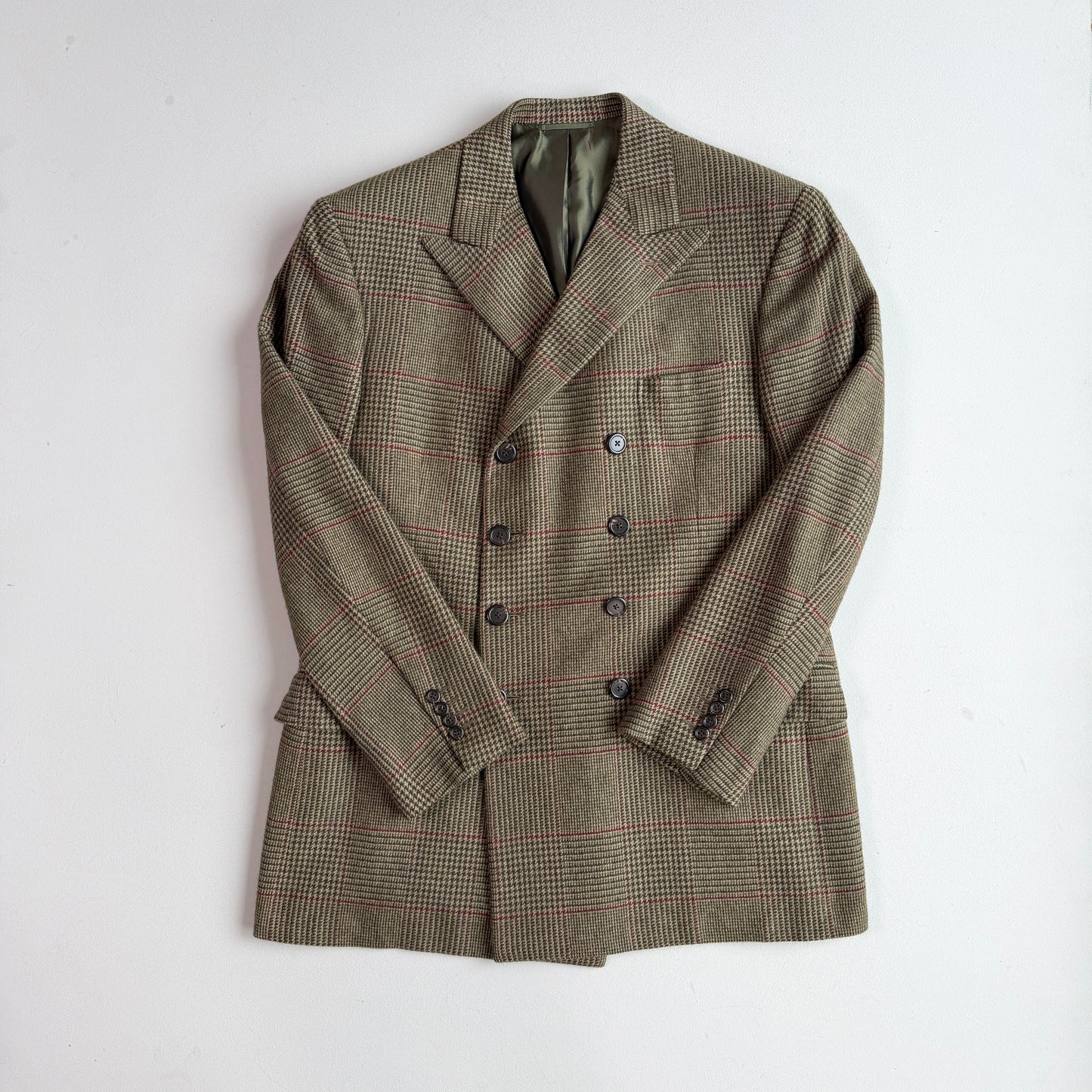 Ralph Lauren Purple Label (44L) 8x4 Cashmere Flannel Prince of Wales Coat