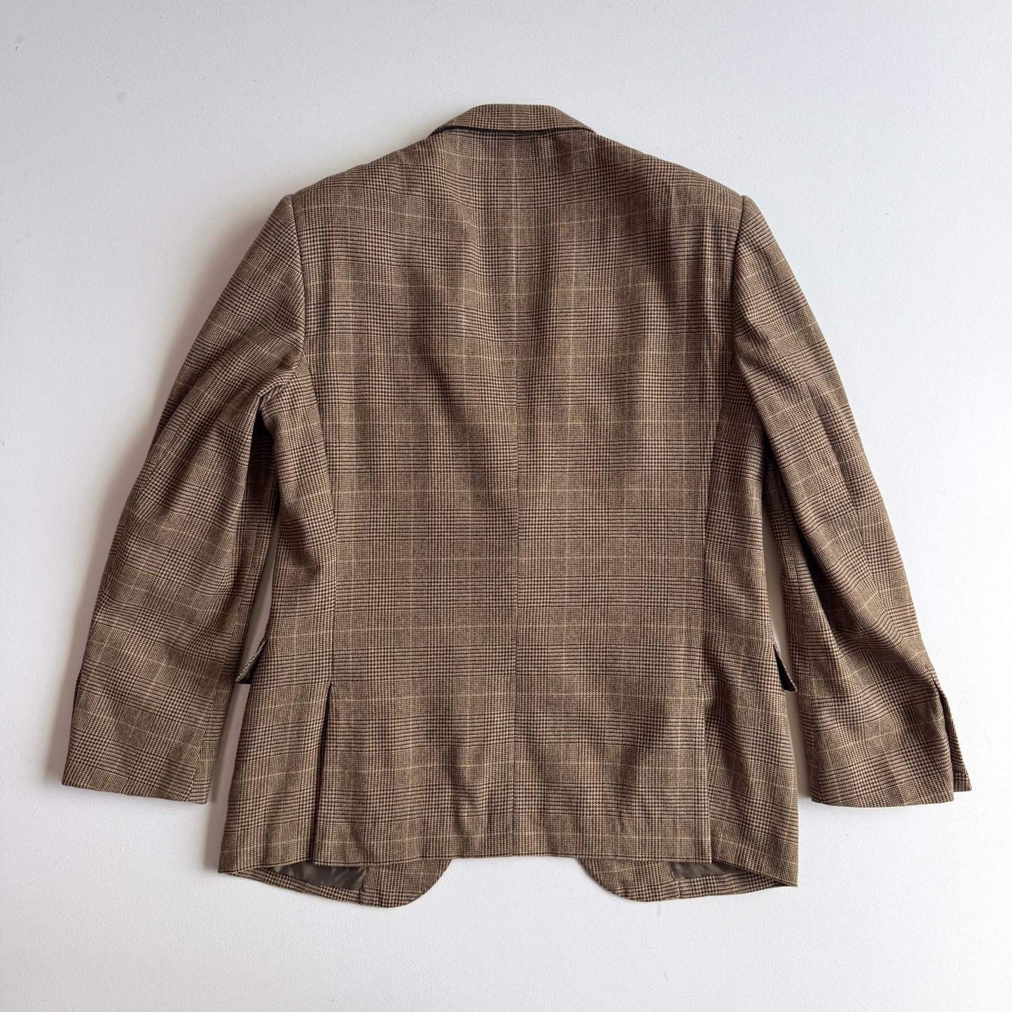Ralph Lauren Purple Label (40R) Wool Flannel Glen Plaid Brown Sports Coat