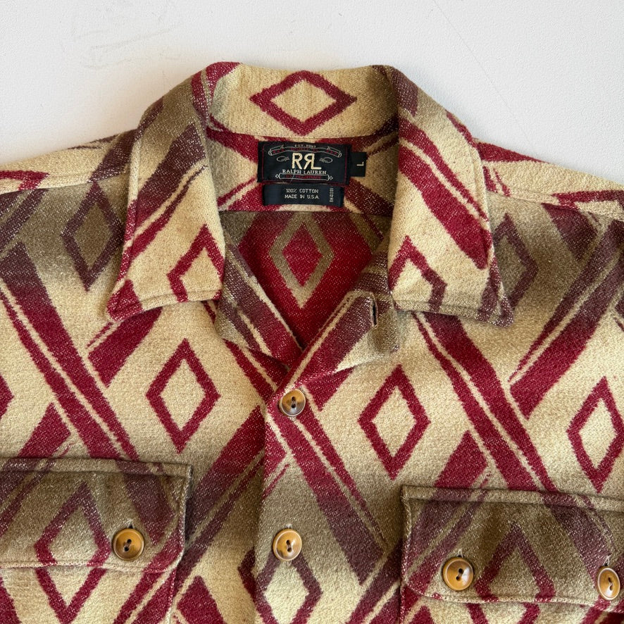 VNTG Ralph Lauren RRL (L) Cotton Blanket-Like Southwest Diamond Overshirt