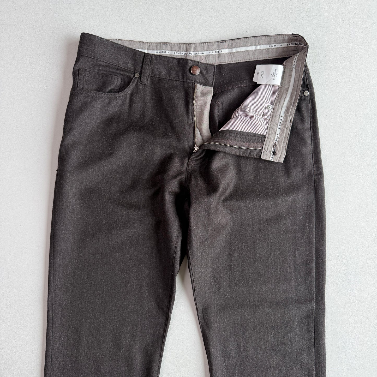 Ermenegildo Zegna (35/34x33 Slim) 100% Oxblood Brown Casual Wool Pants