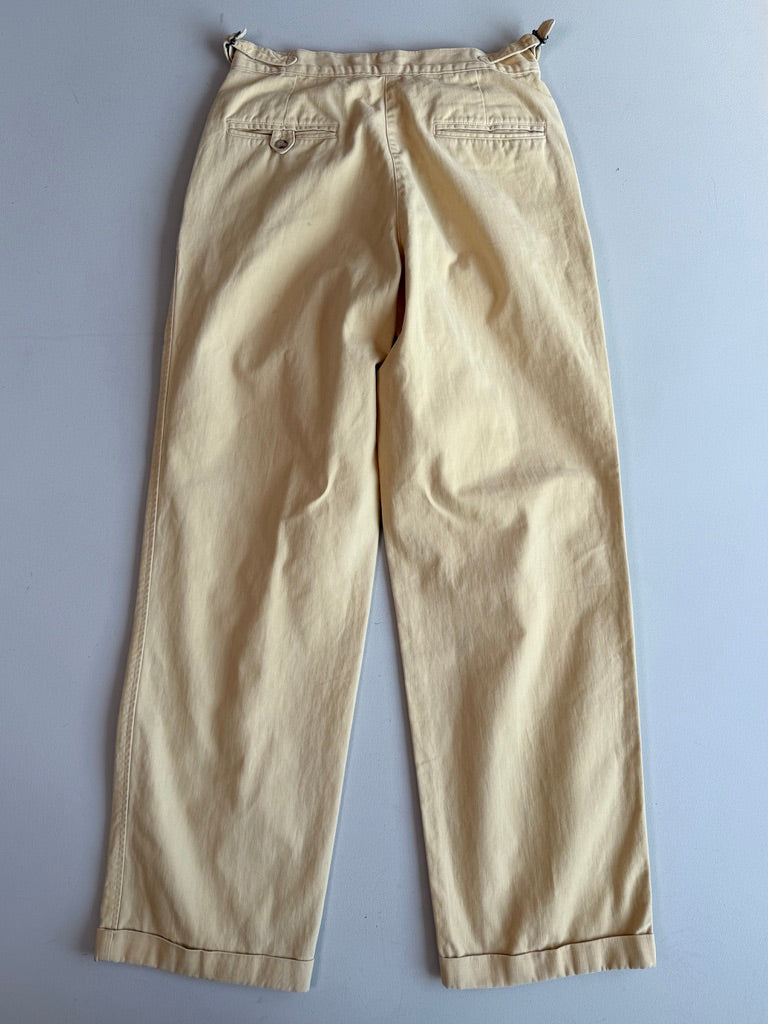VNTG Polo Ralph Lauren (31x33) Pleated Side-Tab Brushed Cotton Twill Chino Pants