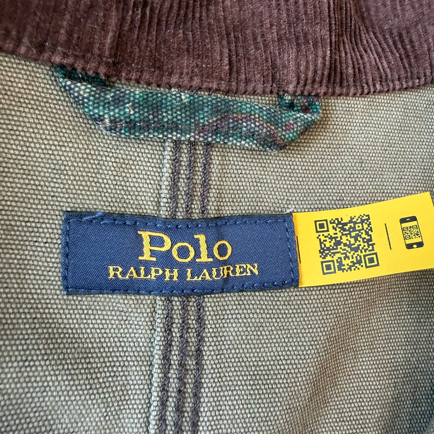 MINT Polo Ralph Lauren (XL) Paisley Gold-Button Canvas Chore Coat