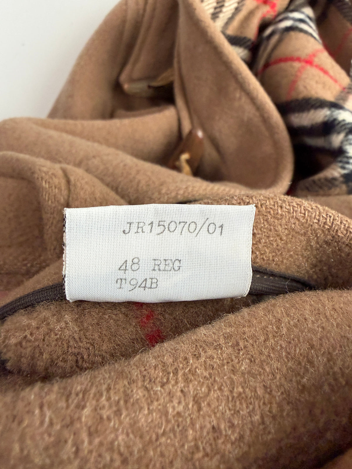 VNTG Burberry London (48) 100% Wool Brown Nova Check Duffle Coat