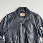 Burberry Brit (48 IT / M) Metallic Blue Leather Bomber Jacket