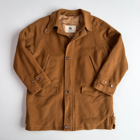 Burberry (L) 100% Cashmere Raglan Tawny Brown Balmacaan Coat