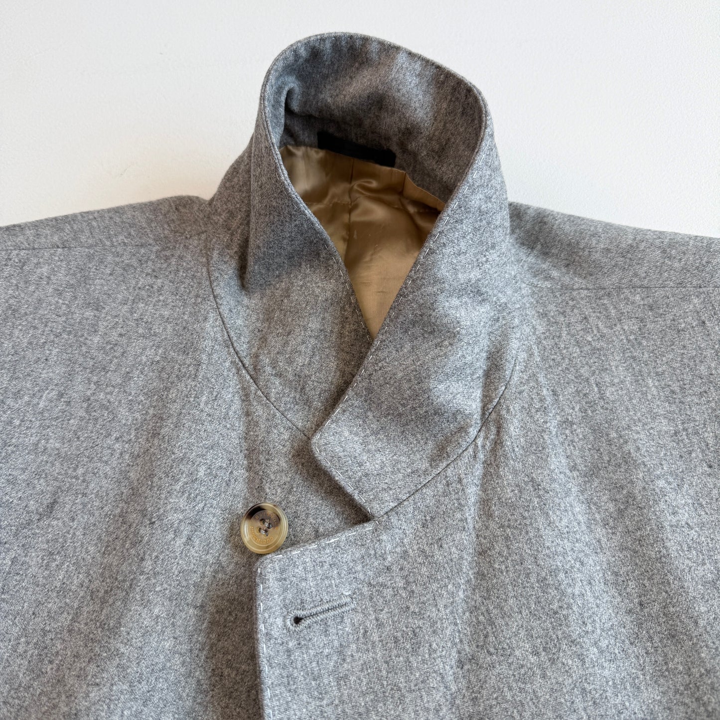 Brunello Cucinelli (50) Sport-Coat Style Brushed Wool Cashmere Zip Peacoat