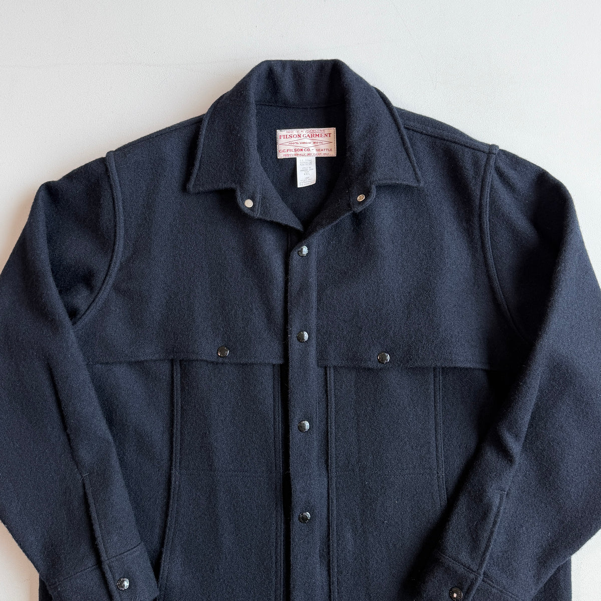 MINT! Filson (2XL) Navy Blue Wool Mackinaw Style 95 Cape Coat