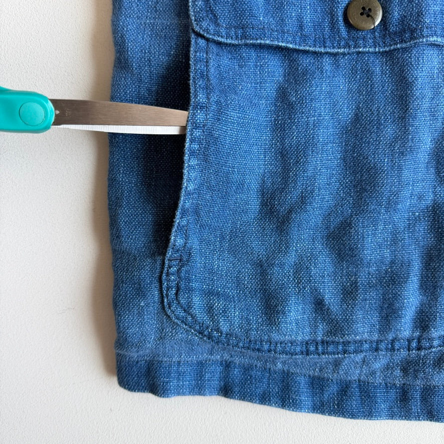 VNTG Polo Ralph Lauren (L) 100% Linen "bleu de travail" Indigo Chore Workwear Coat