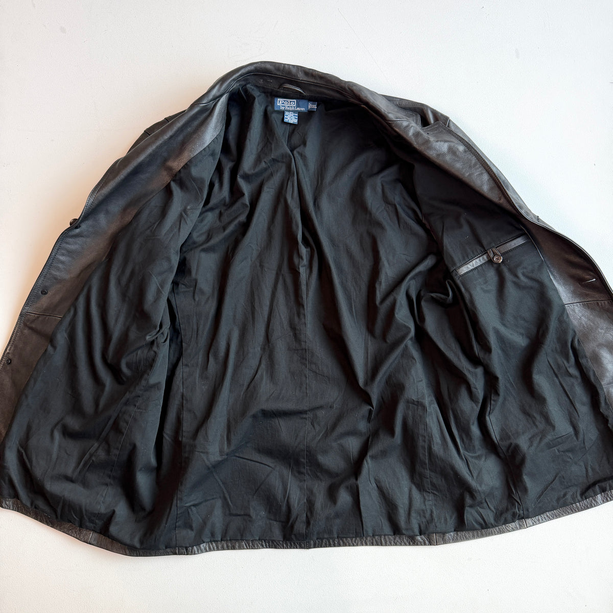 Polo Ralph Lauren (2XL) Black Leather Half-Norfolk Sport Field Coat