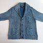 RRL Ralph Lauren (XL) Sun-Faded Indigo Cotton Knit Cardigan Sweater