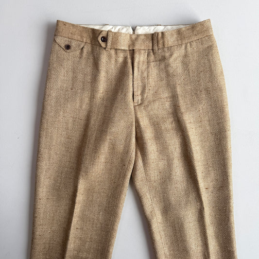 Polo Ralph Lauren (34x30) Golden Wheat Silk/Linen Herringbone Pants