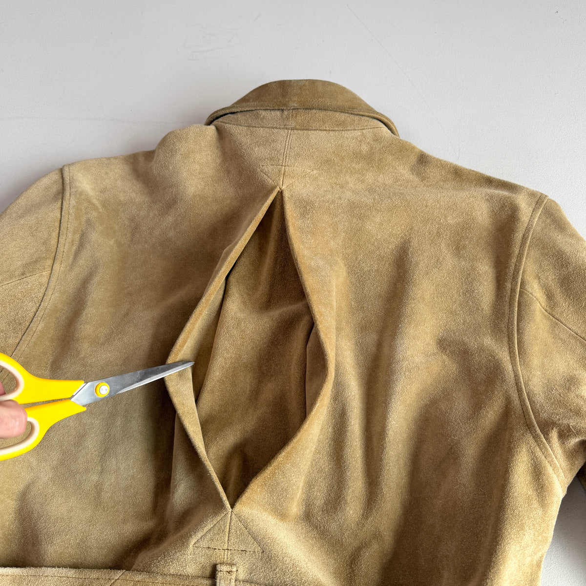 VNTG Polo Ralph Lauren (L) Rugged Suede Leather Khaki Safari Coat