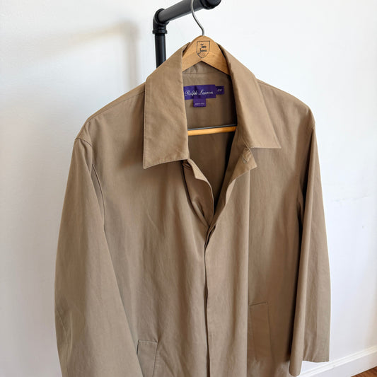 Ralph Lauren Purple Label (L) 100% Cotton Khaki Car Coat