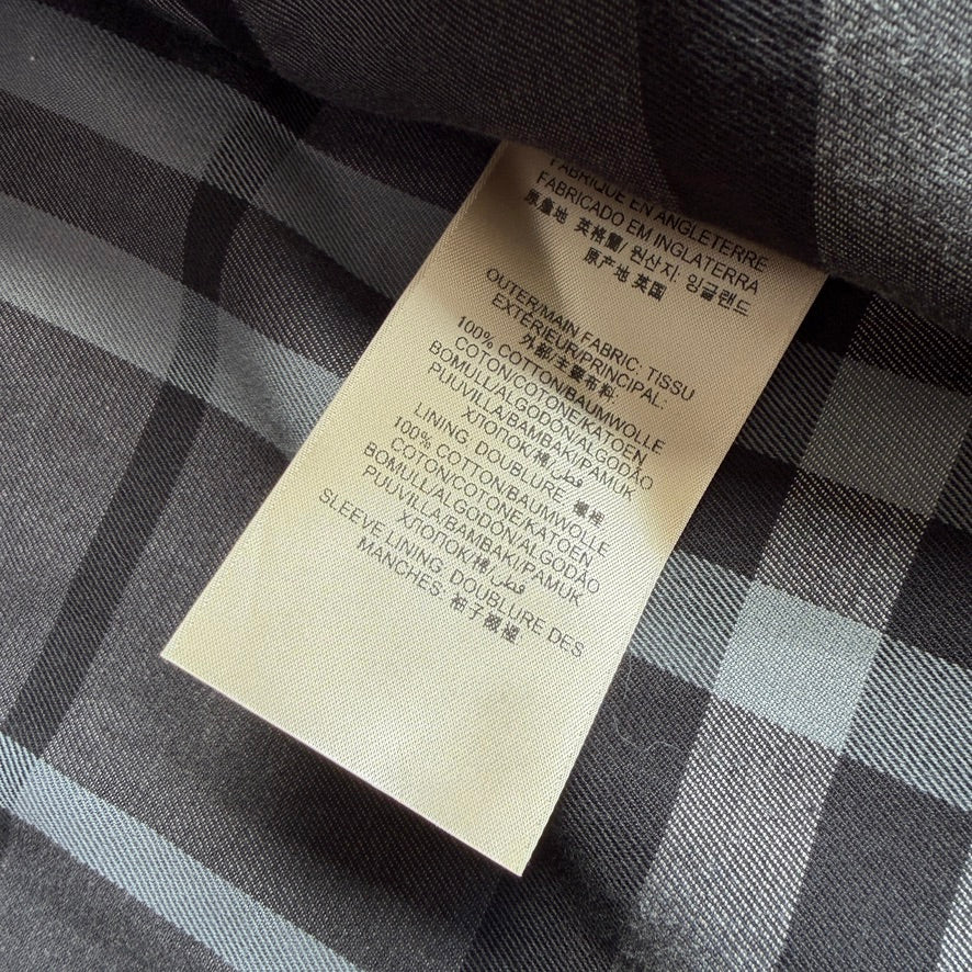 Burberry (48IT / M) Black 100% Cotton Gabardine Twill Car Coat