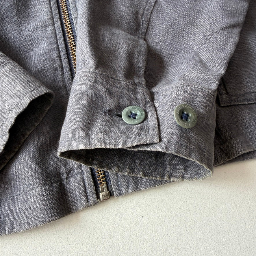 VNTG Polo Ralph Lauren (M) 100% Linen Slate Blue Hooded Jacket
