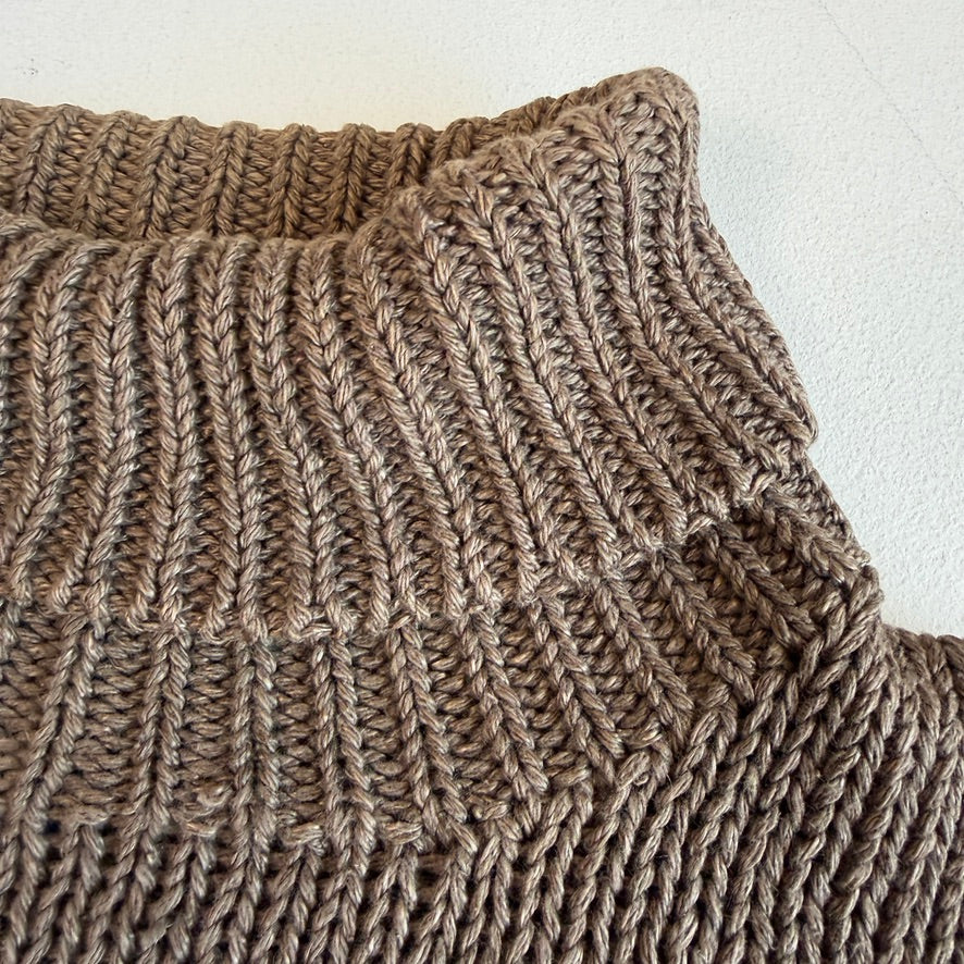 VNTG Polo Ralph Lauren (XL) Linen/Cotton Cedar Brown Turtleneck Sweater