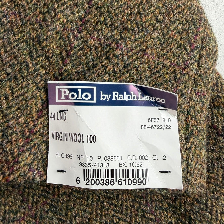 NWT Polo Ralph Lauren (44L) Half-Canvas Tweed Burgundy Check Sport Coat