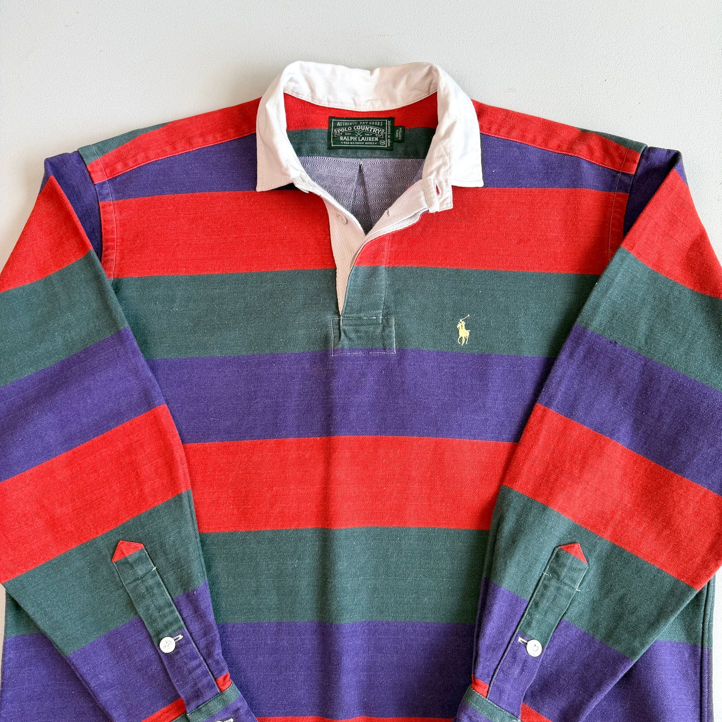 VNTG Ralph Lauren Polo Country (M) Striped Colorblock Rugby Shirt