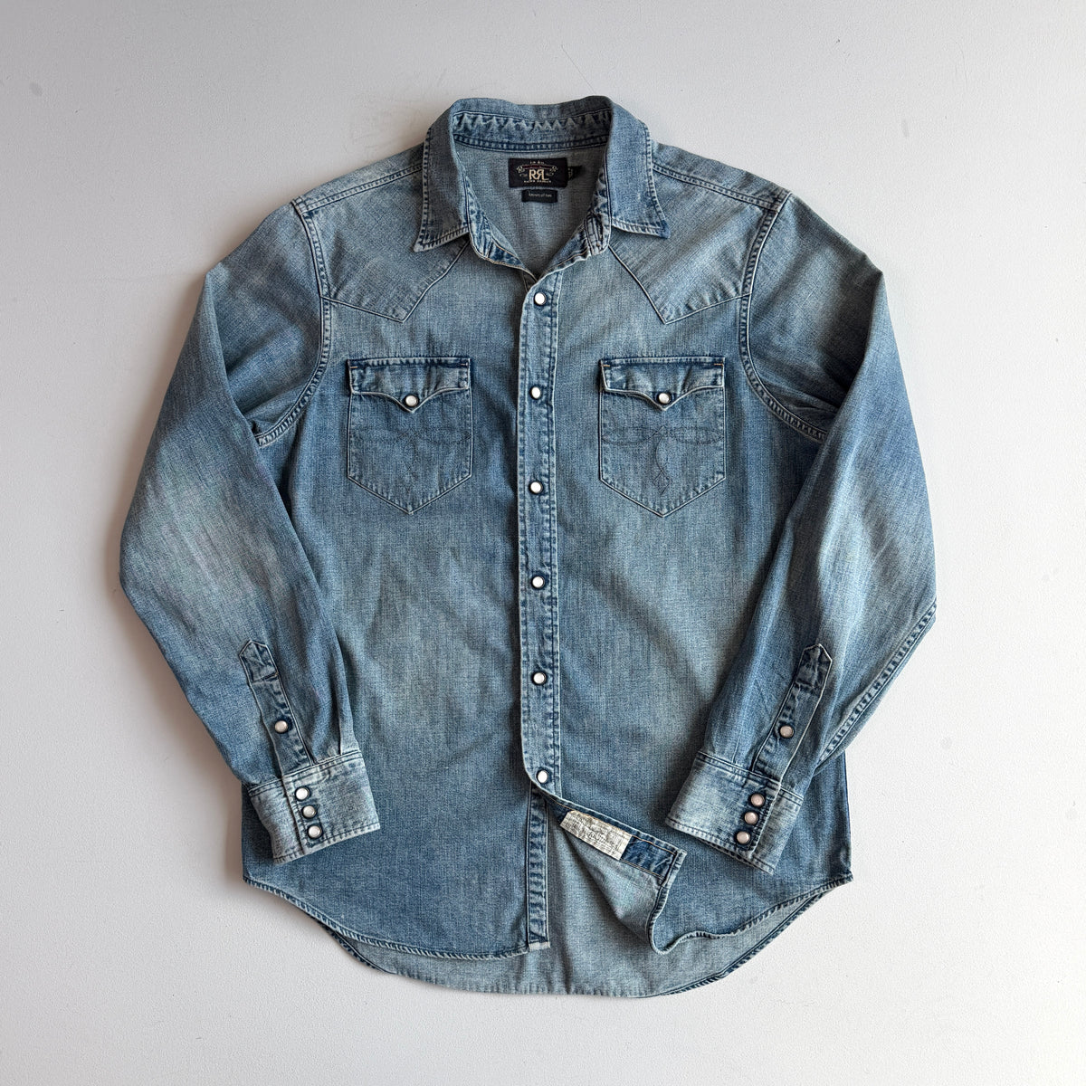 Ralph Lauren RRL (L) Pearl Snap Denim Western Shirt
