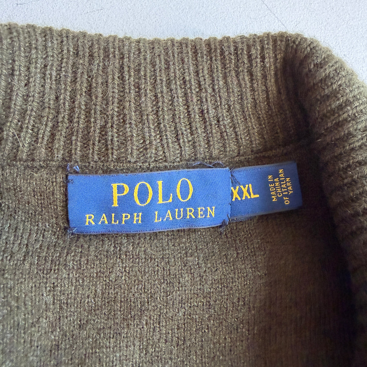 Polo Ralph Lauren (2XL) Suede Leather Front Wool/Cashmere Button Jacket Cardigan