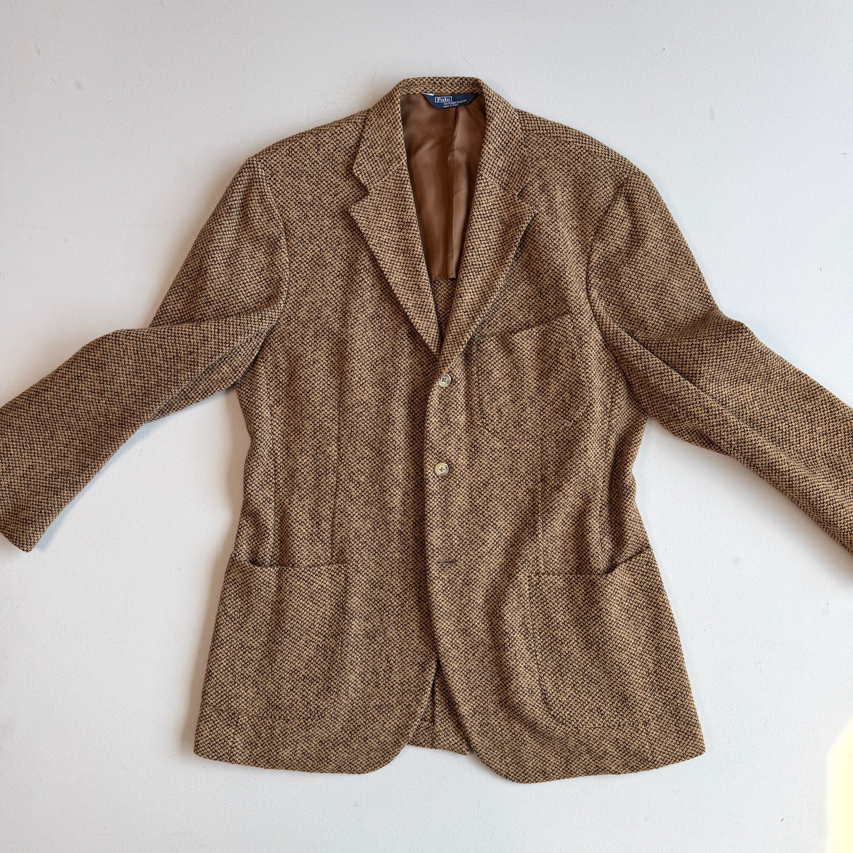 Polo Ralph Lauren (44L) Birdseye Tweed Wool 3-Button Brown Sport Coat