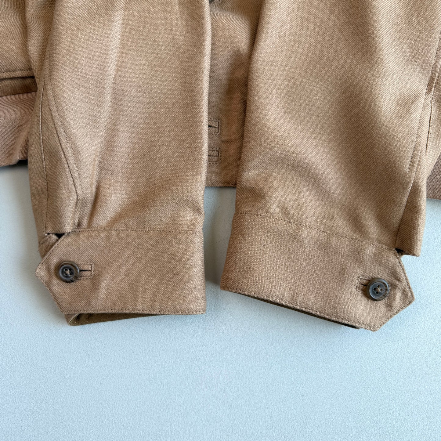 MINT! Ralph Lauren Polo Golf (L) Apricot Baby Alpaca Suede Trim Jacket