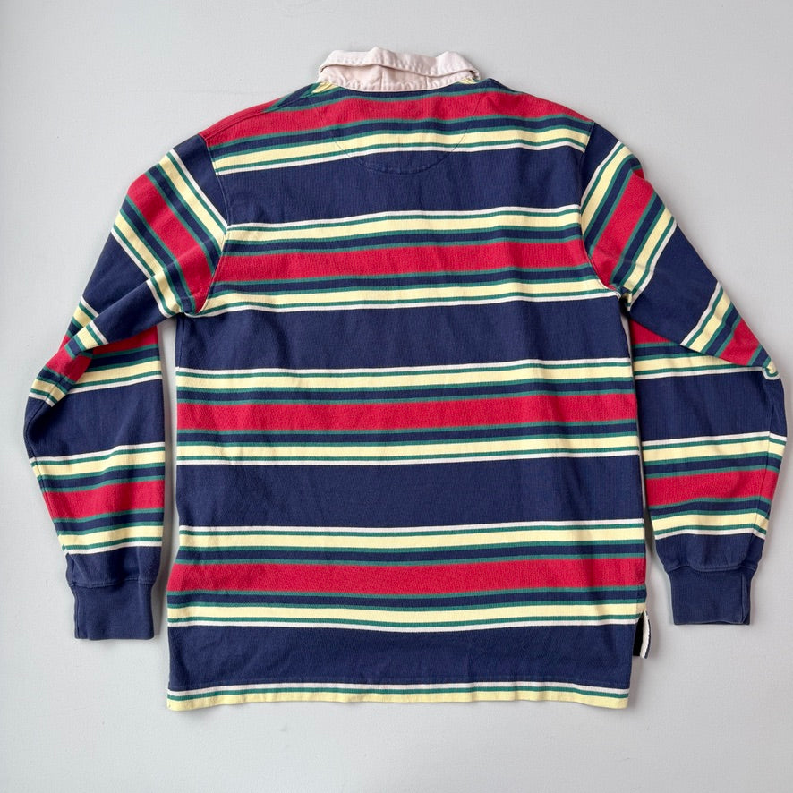 VNTG Polo Ralph Lauren (M) Y2K Striped Cotton Rugby Shirt