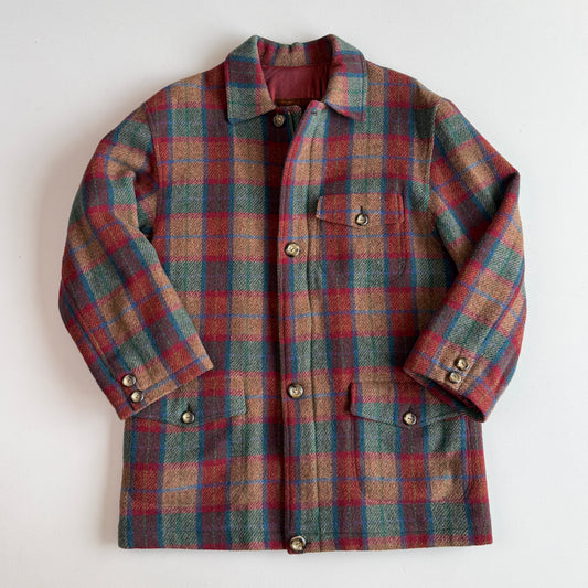 Paul Stuart (52IT / L) Plaid Wool Quilt Lined Hunting Chore Coat