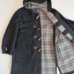 VNTG Burberry (50 /52) Gray Wool/Cashmere Leather Trim Duffle Coat