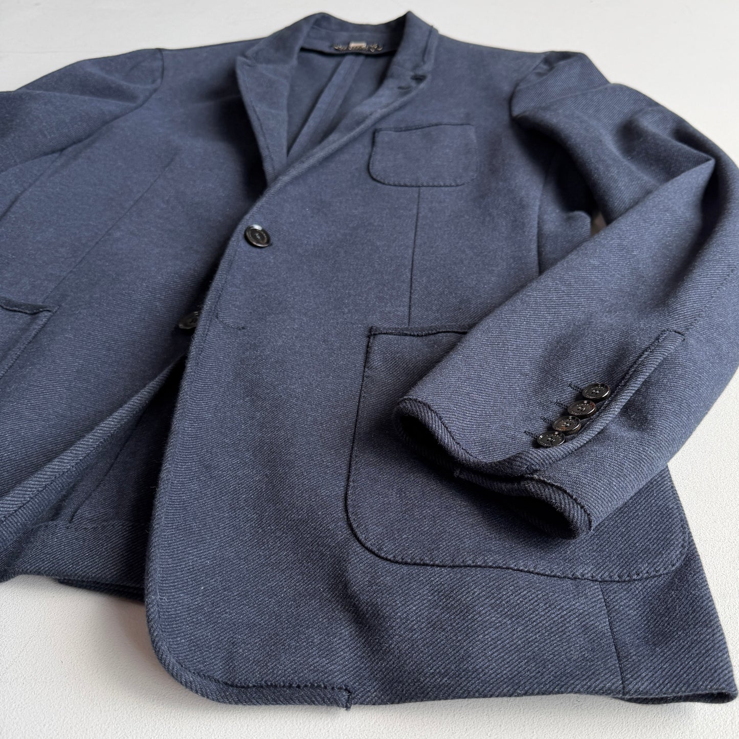 Burberry (52IT) Cotton Blend Lightly Structured Blue Sports Jacket