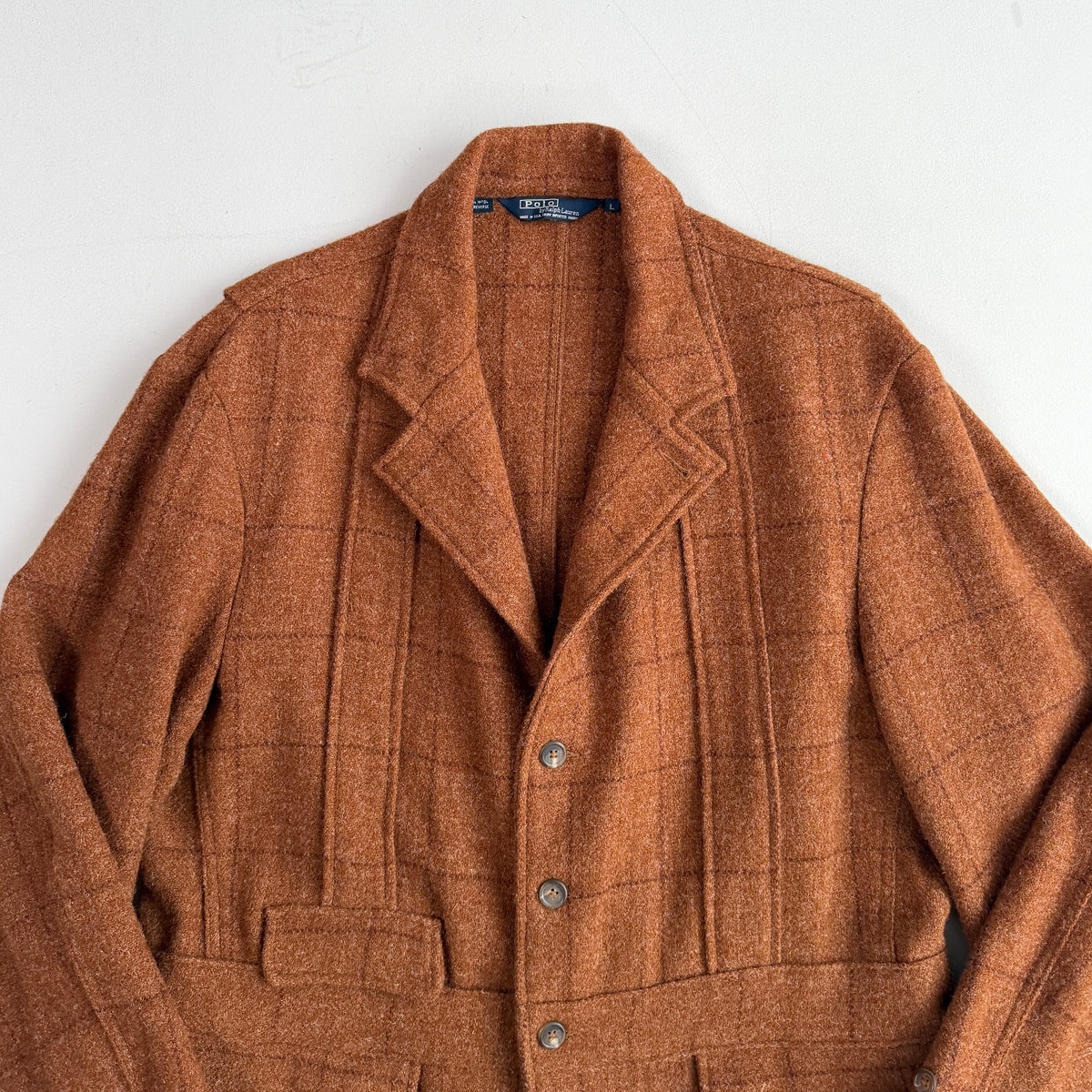 VNTG Polo Ralph Lauren (L) Wool Norfolk Rust/Burnt Orange Sport Coat