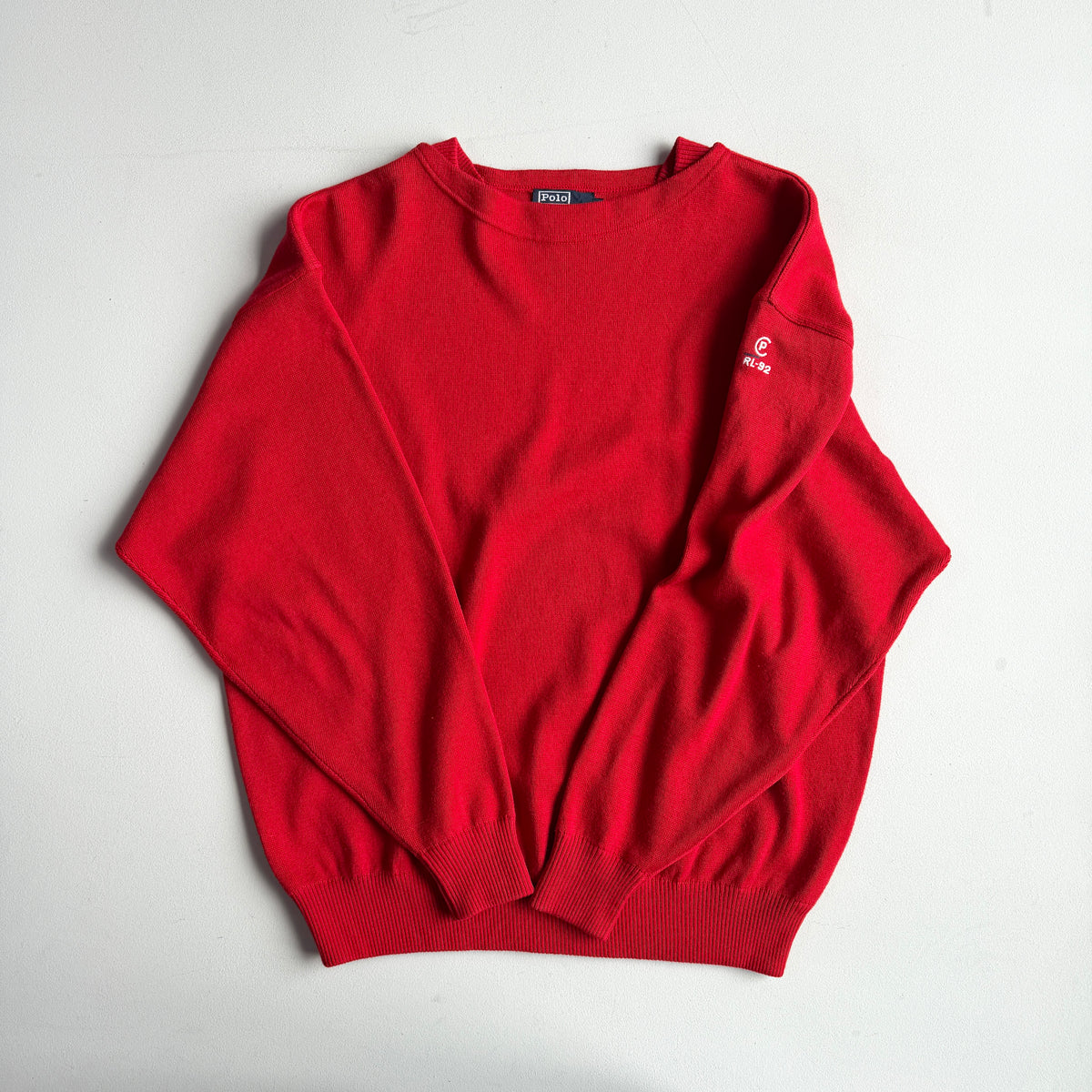 RARE VNTG Polo Ralph Lauren (XL) CP RL-92 Cotton/Wool/Cashmere Red Sweater