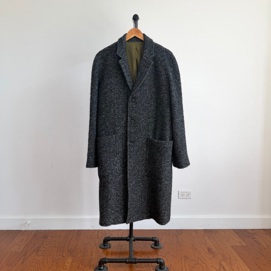 Todd Snyder (L) Wool/Alpaca/Mohair Boucle Tweed Balmacaan Coat