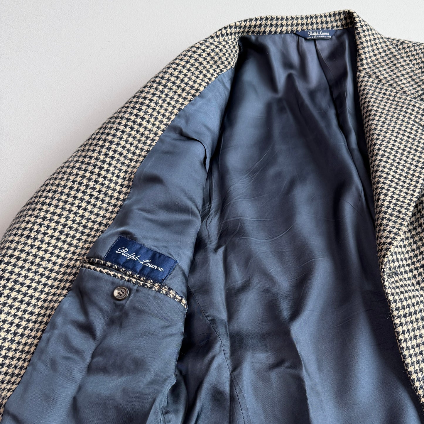 VNTG Ralph Lauren (Pre-Purple Label) 46R Wool Houndstooth Sport Coat