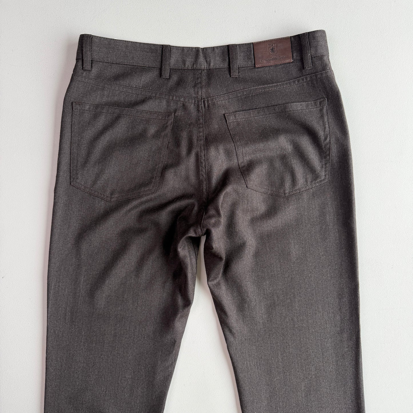 Ermenegildo Zegna (35/34x33 Slim) 100% Oxblood Brown Casual Wool Pants
