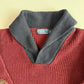 Polo Ralph Lauren (S) 100% Wool Maroon Shawl Collar Rib-Knit Sweater