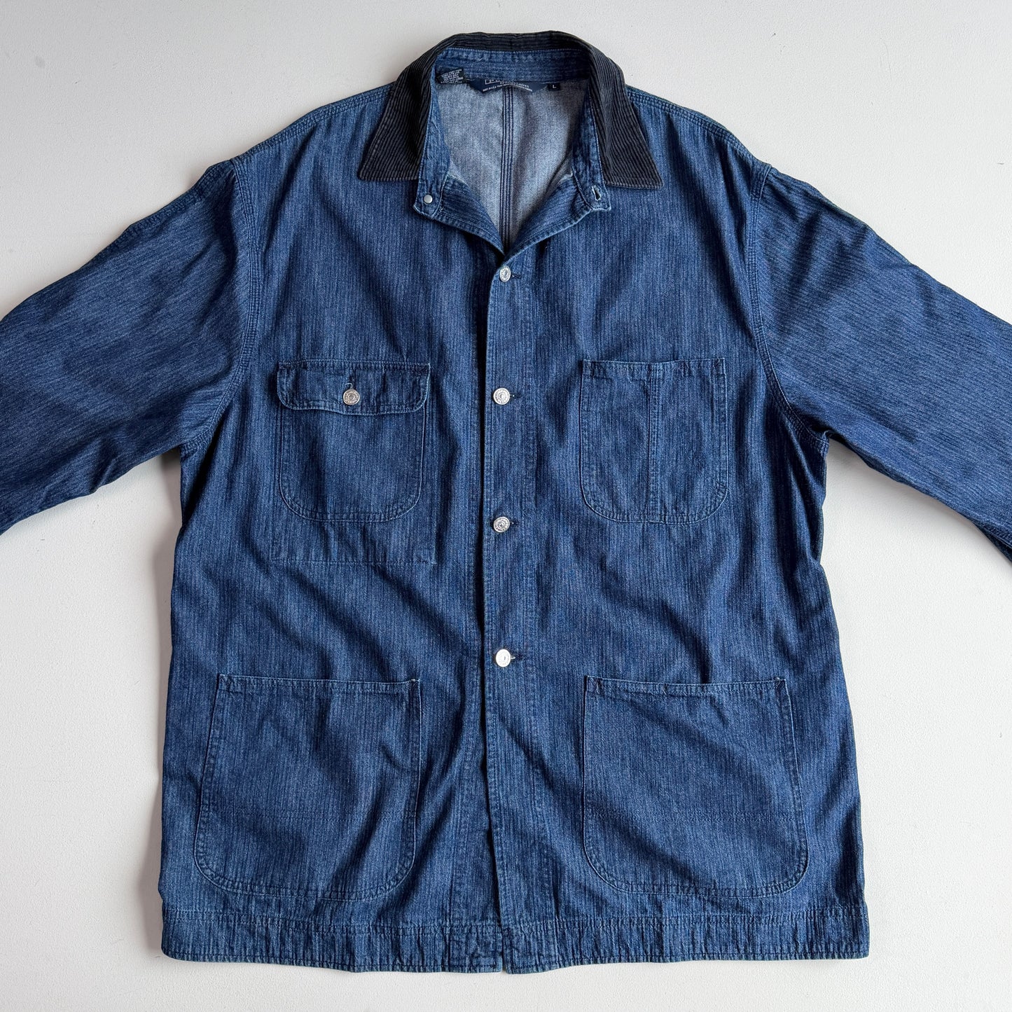 VNTG Polo Ralph Lauren (L) Indigo Herringbone Twill Cotton Chore Coat
