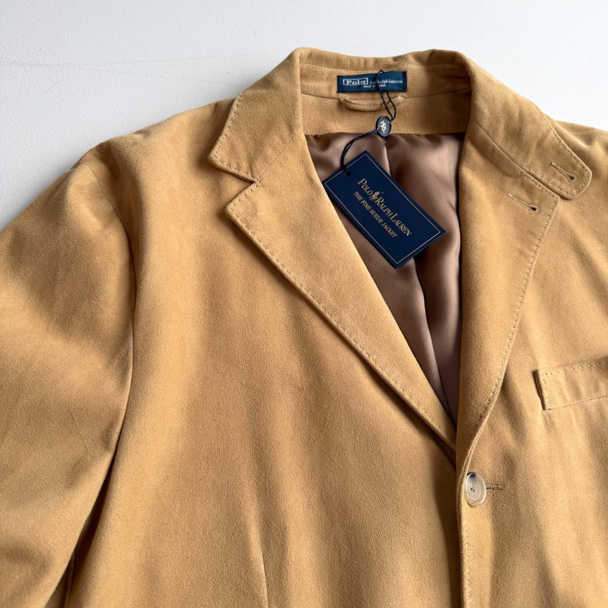 NWT Polo Ralph Lauren (L) Hacking Equestrian Suede Leather Tan Sports Jacket Coa
