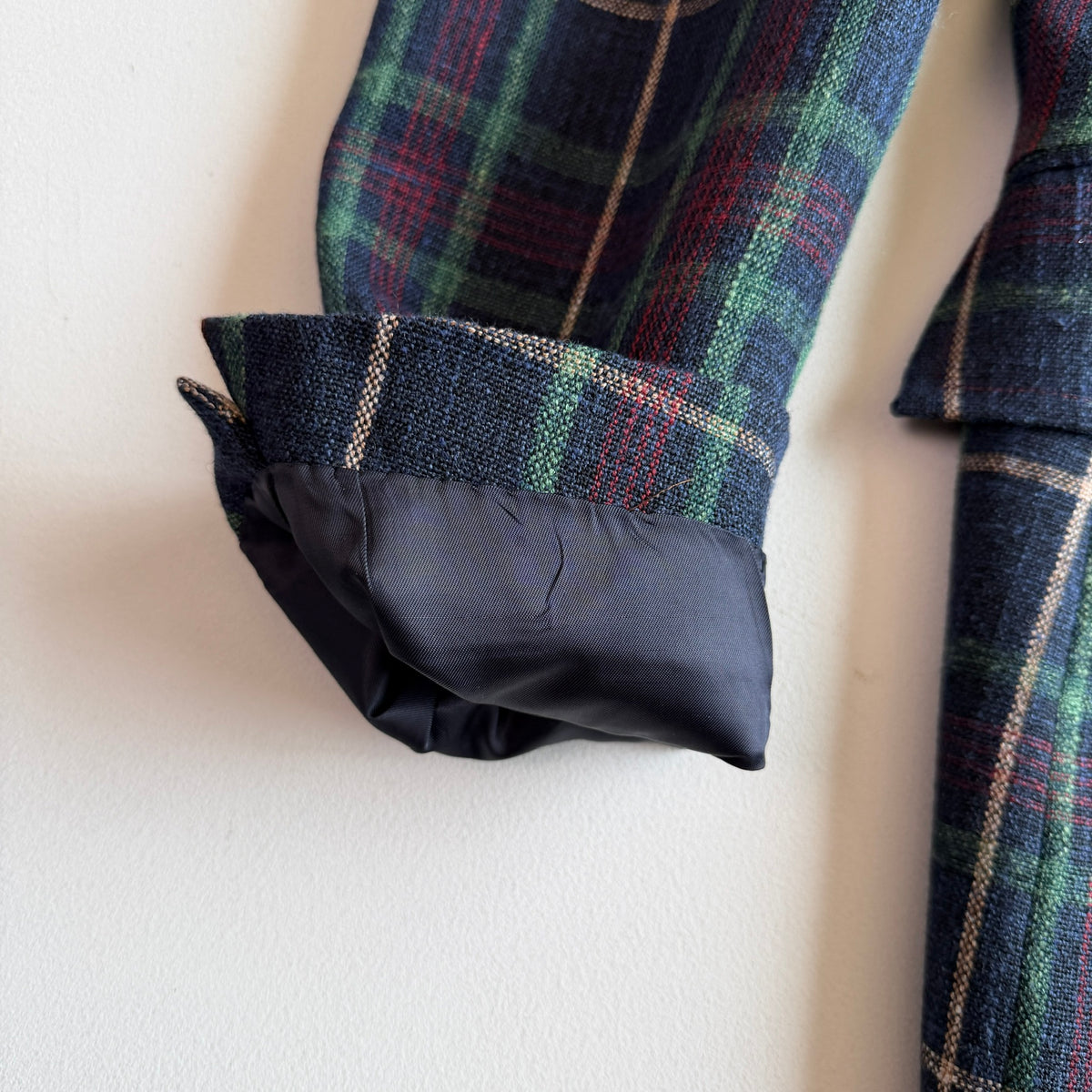 VNTG Polo Ralph Lauren (41L) Wool/Linen Full-Canvas Tartan Plaid Sport Coat