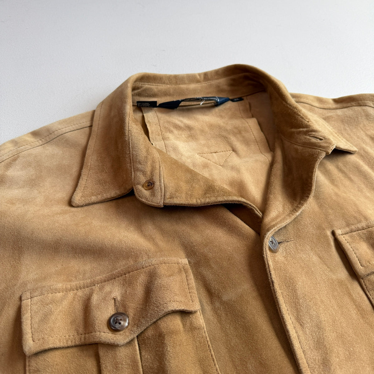 Polo Ralph Lauren (XL) Suede Leather Safari Belted Tan Jacket Coat